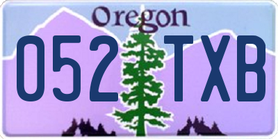 OR license plate 052TXB
