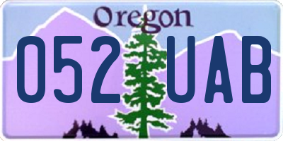 OR license plate 052UAB