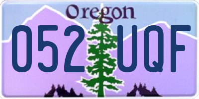 OR license plate 052UQF