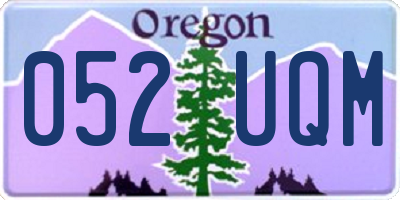 OR license plate 052UQM