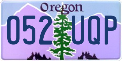 OR license plate 052UQP