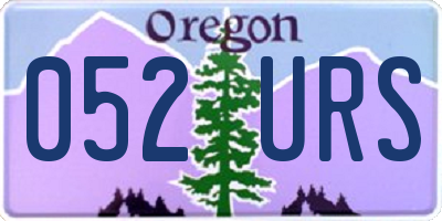 OR license plate 052URS