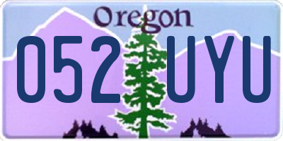OR license plate 052UYU