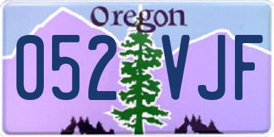 OR license plate 052VJF