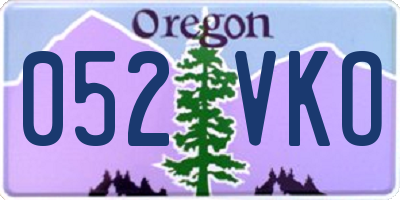 OR license plate 052VKO