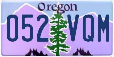 OR license plate 052VQM