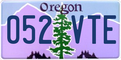 OR license plate 052VTE