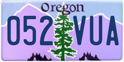 OR license plate 052VUA