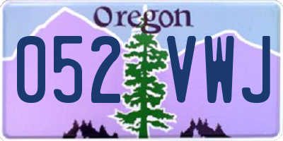 OR license plate 052VWJ