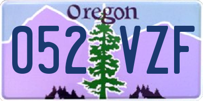 OR license plate 052VZF