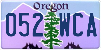 OR license plate 052WCA