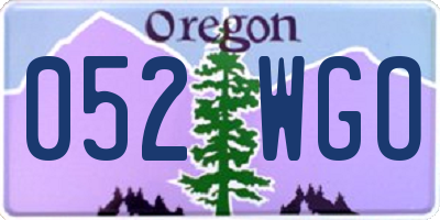 OR license plate 052WGO