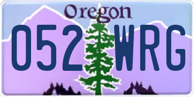 OR license plate 052WRG