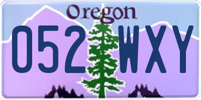 OR license plate 052WXY