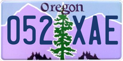 OR license plate 052XAE