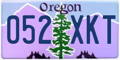 OR license plate 052XKT