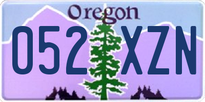 OR license plate 052XZN