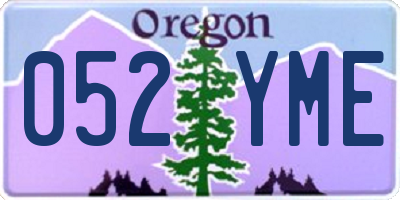 OR license plate 052YME