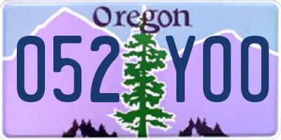 OR license plate 052YOO