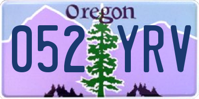 OR license plate 052YRV