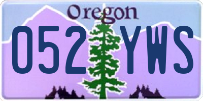 OR license plate 052YWS