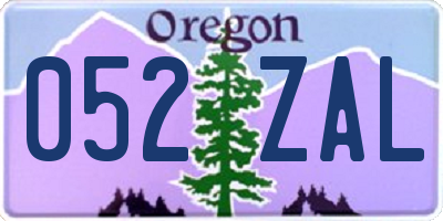 OR license plate 052ZAL