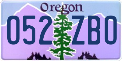 OR license plate 052ZBO