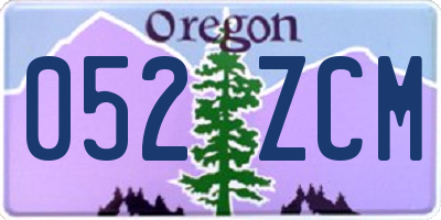 OR license plate 052ZCM