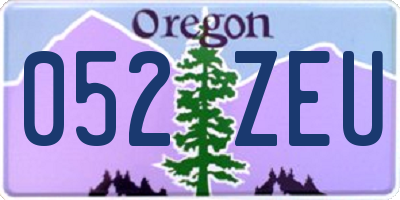 OR license plate 052ZEU