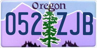 OR license plate 052ZJB