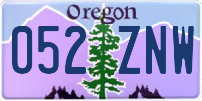 OR license plate 052ZNW