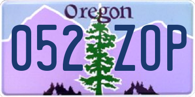 OR license plate 052ZOP