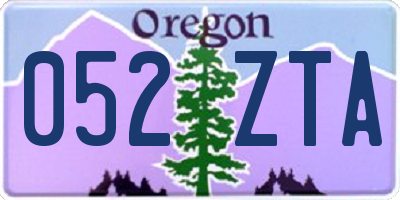 OR license plate 052ZTA