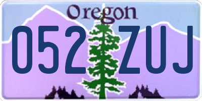 OR license plate 052ZUJ