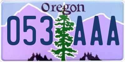 OR license plate 053AAA