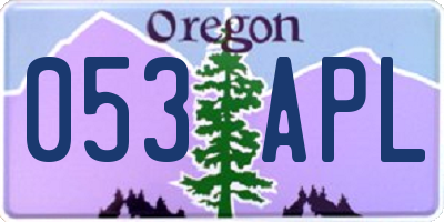 OR license plate 053APL