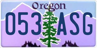 OR license plate 053ASG