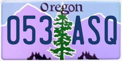 OR license plate 053ASQ