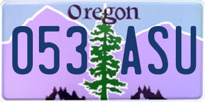 OR license plate 053ASU