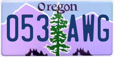 OR license plate 053AWG