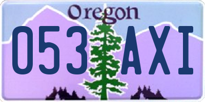 OR license plate 053AXI