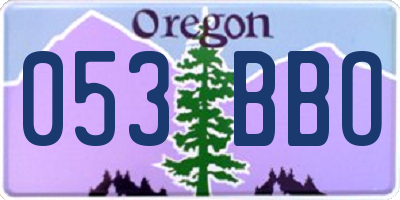 OR license plate 053BBO