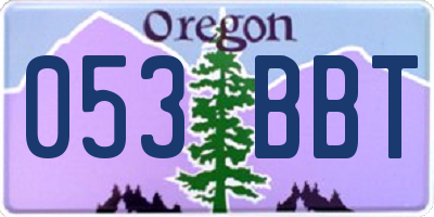 OR license plate 053BBT