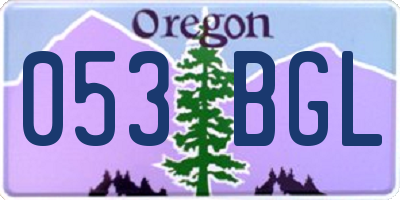 OR license plate 053BGL