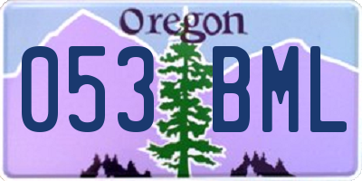 OR license plate 053BML