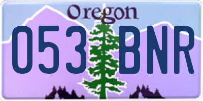 OR license plate 053BNR