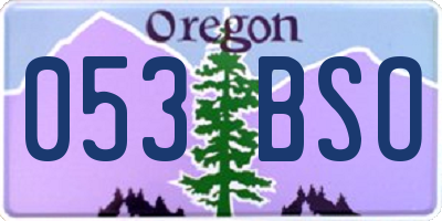 OR license plate 053BSO