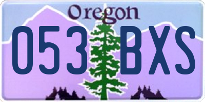 OR license plate 053BXS