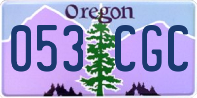 OR license plate 053CGC