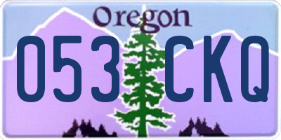 OR license plate 053CKQ